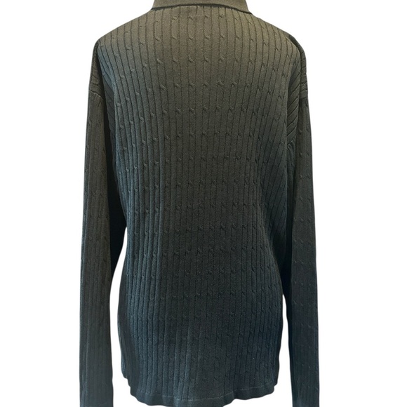 Claiborne Men's Black Ribbed Long Sleeve Sweater - Picture 3 of 4